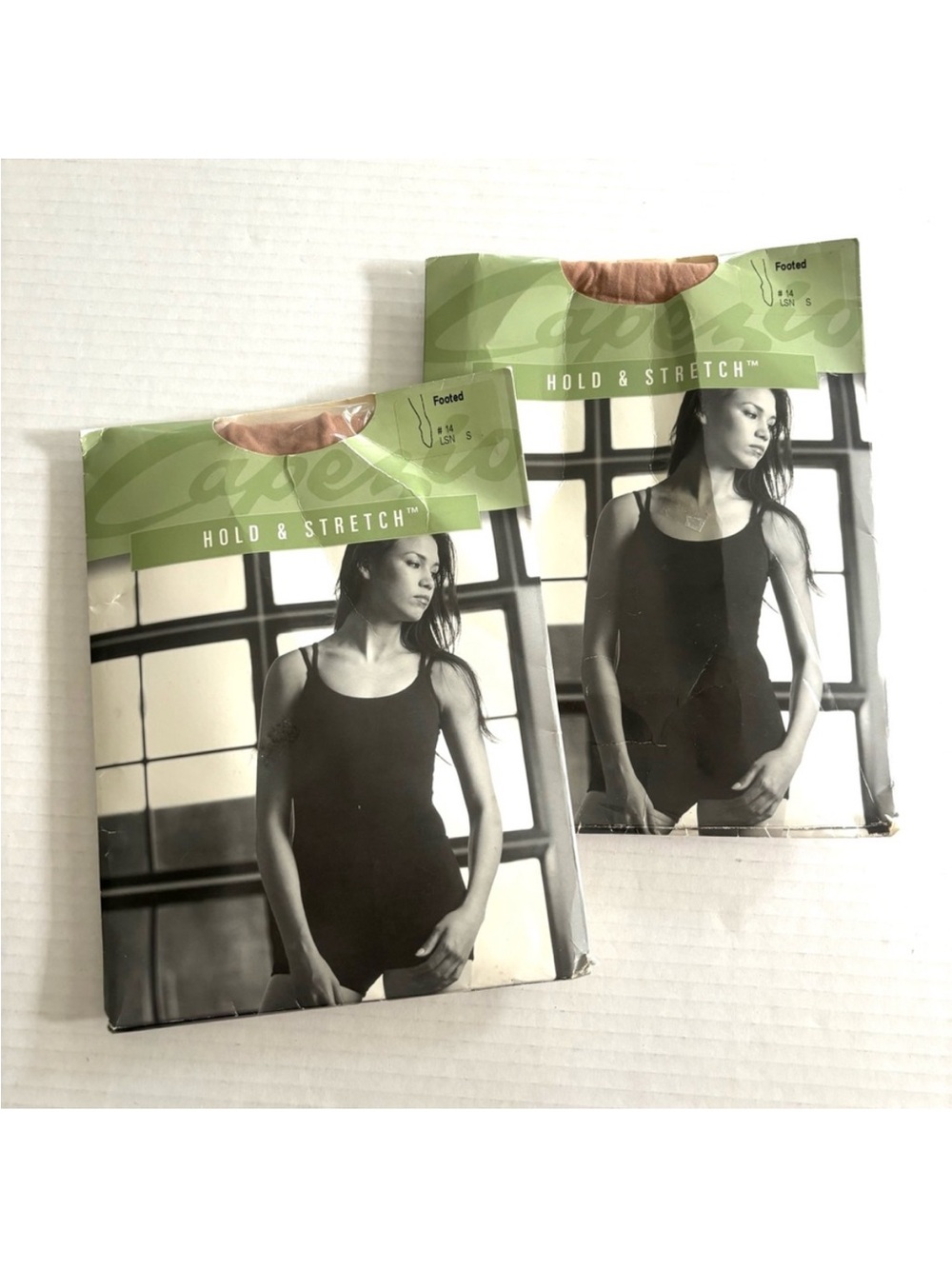 Capezio Stretch & Hold Dance Footed Tights‎ Light Suntan Lot of 2, Adult size S